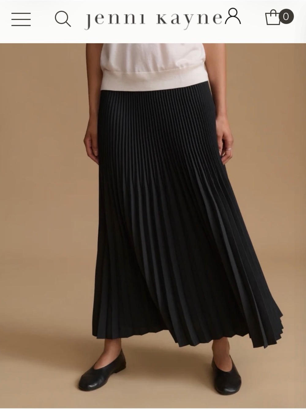 Jenni Kayne Pleated Skirt Black XS
